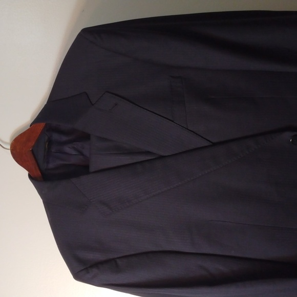 Jos. A. Bank Navy Hairline Stripe Signature Gold Wool Suit 46L - Picture 10 of 13